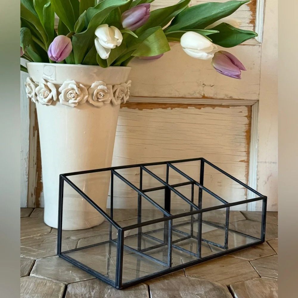 NEW! Threshold Glass & Metal Vanity Organizer